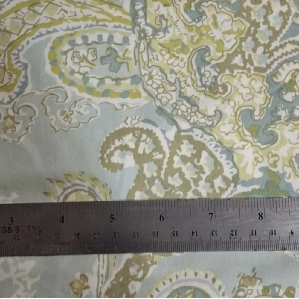 FABRIC #1040 - Cotton - Muted Aqua Teal Paisley Print 2 1/2 yds x 44